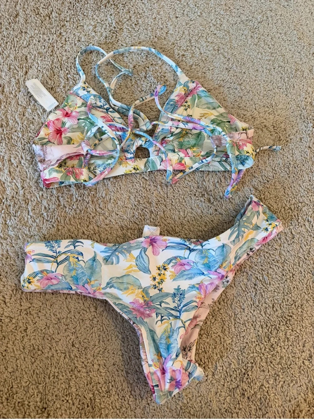LoveShackFancy x Hurley Hawaiian Floral Print Bikini Set